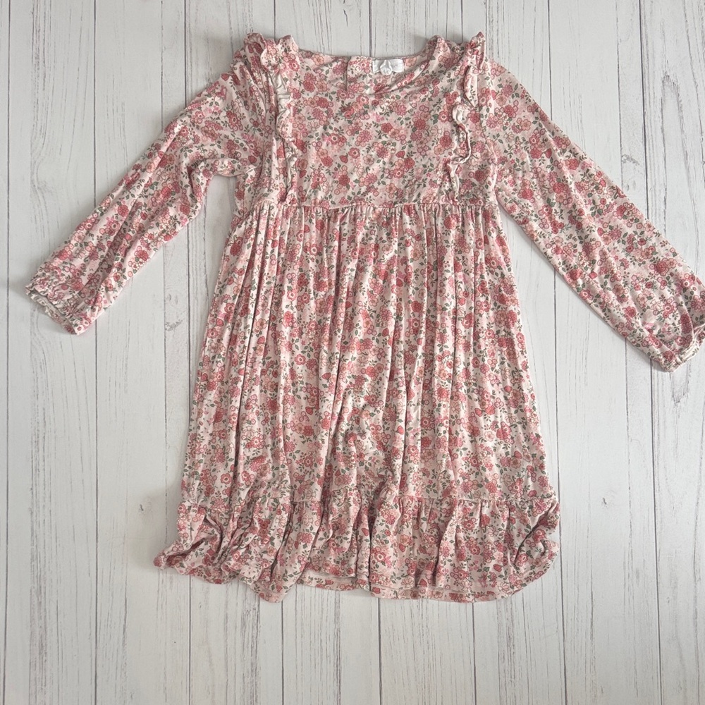 Angel deer Floral Pink Kids Dress